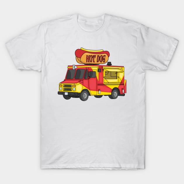 Hot dog food truck cartoon illustration T-Shirt by Cartoons of fun